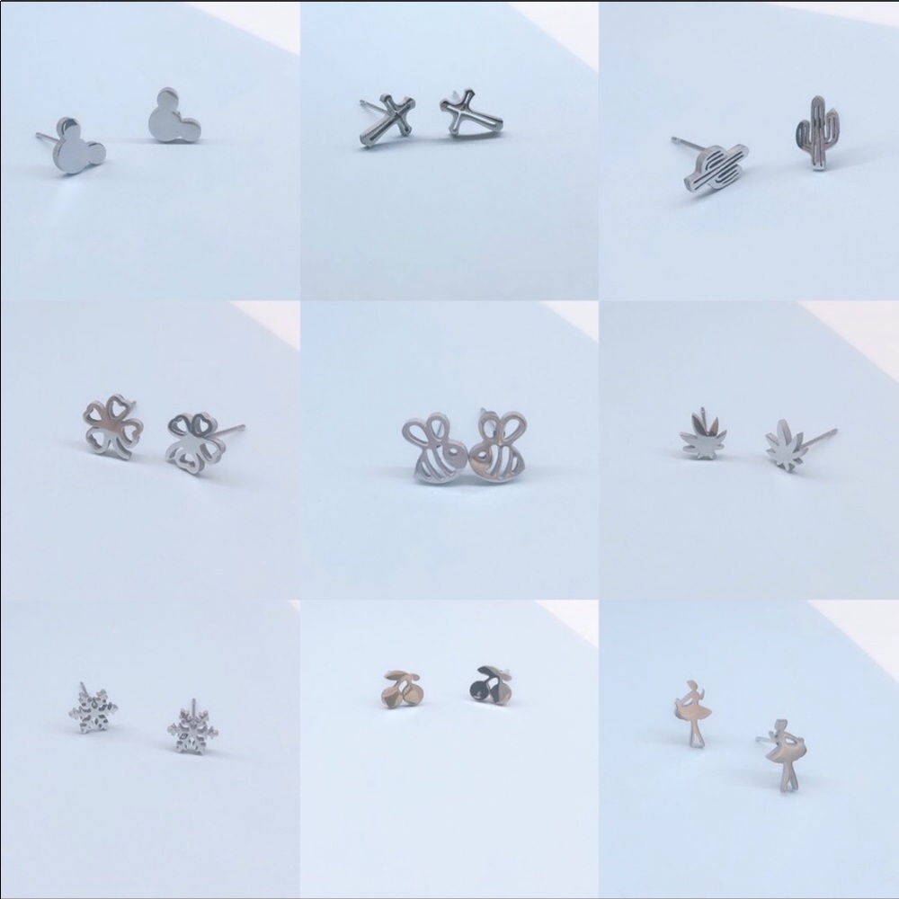 Geometric stud earrings 🔺 - Picture 6 of 9